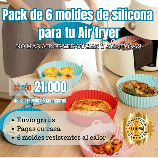 Pack 6 Moldes Silicona Air Fryer